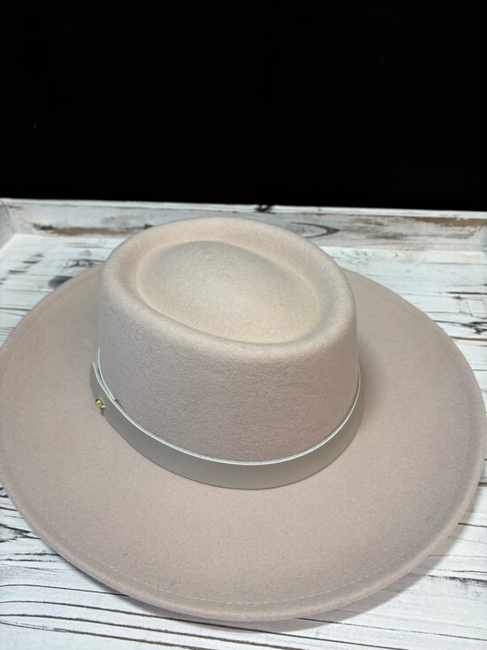 NWT Gigi Pip Ginger Gambler Hat, 100% Australian Wool, Size Adjustable, Lt Taupe main image 8